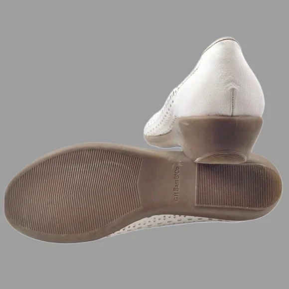 Bass Womens White Woven Broadway Flats Size 7.5W - Picture 4 of 7
